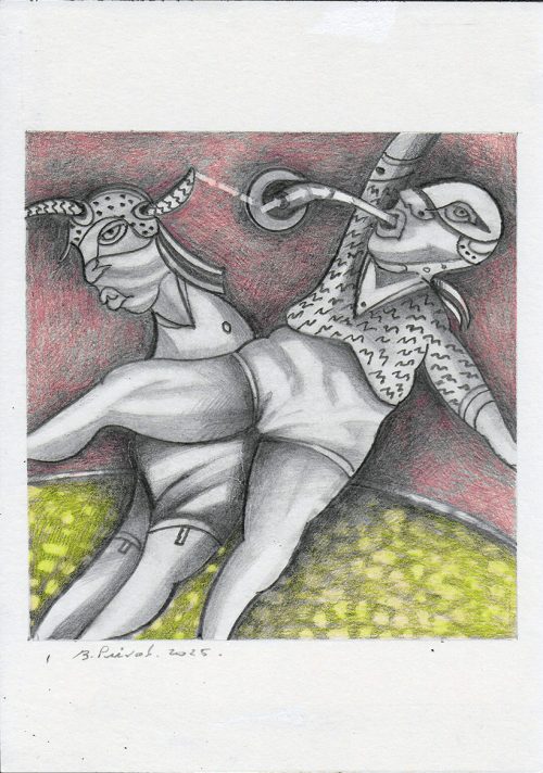 graphite et couleur 1, Dessin sur papier, A4 - 2025