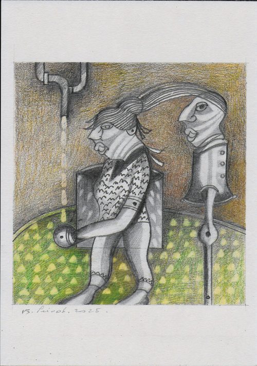 graphite et couleur 3, Dessin sur papier, A4 - 2025