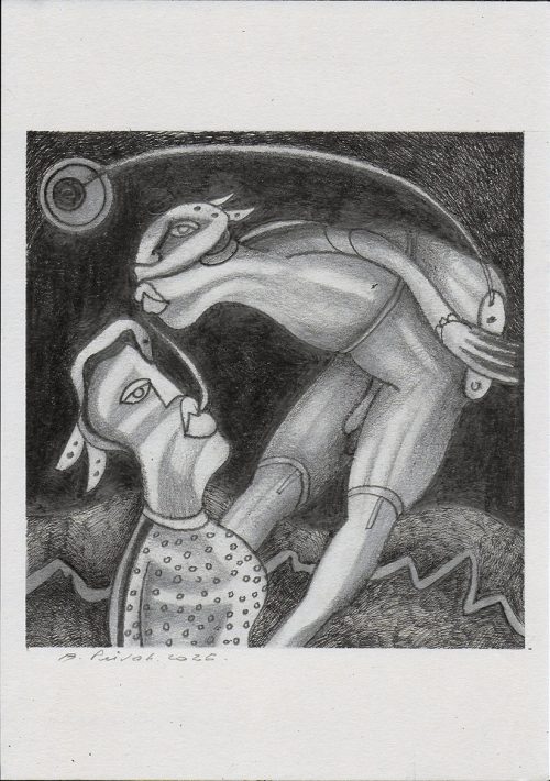 graphite et encre 2, Dessin sur papier, A4 - 2026