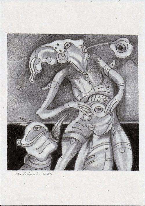 graphite et encre 3, Dessin sur papier, A4 - 2026